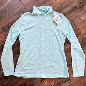 ~*~ NWT Land’s End Tencel Lightweight Jersey Skimming Turtleneck M Pale …